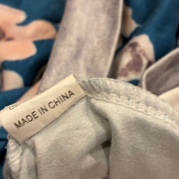 Floral Teal and Gray Women's Hoodie - Picture 9 of 11